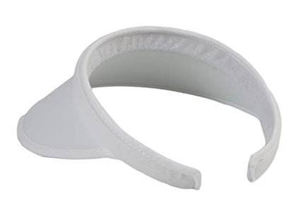 TOP HEADWEAR Sports Cotton Twill Clip-On Visor 3.5 Inch Wide Brim - color: White