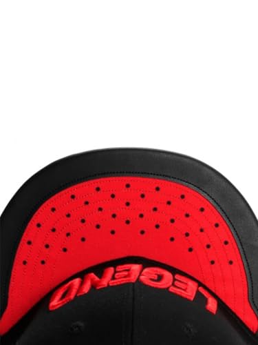 Legend Snapback Hat, Black and Red Flat Brim Baseball Cap