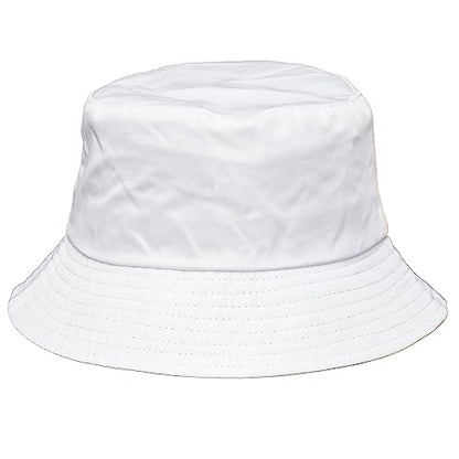 Rave Bucket Hat for Women & Men - Cute Bucket Hats - Festival Hat Adjustable 50+ SPF Protection Rave Accessories - color: Solid White