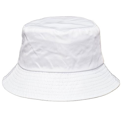 Rave Bucket Hat for Women & Men - Cute Bucket Hats - Festival Hat Adjustable 50+ SPF Protection Rave Accessories - color: Solid White