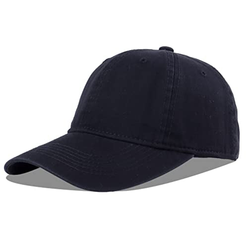 LANGZHEN Unisex Baseball Cap 100% Cotton Fits Men Women Washed Denim Adjustable Dad Hat - color: Black+khaki