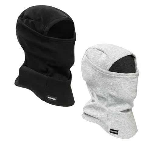 KOOLSOLY Ski Mask Balaclava Cold Weather Warm and Fleece Face Mask Neck Warmer Full Face Mask for Men&Women - color: Black*gray