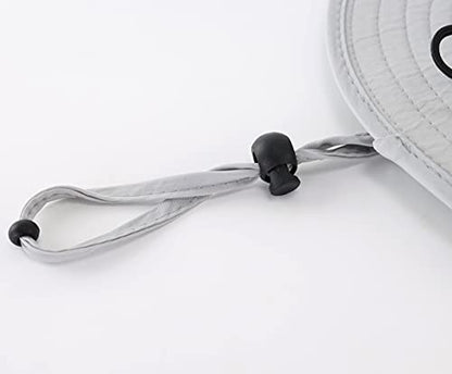 Kids Sun Protection Hat Quick Dry Adjustable Wide Brim Bucket Hat for Boys Girls Summer Fishing Hiking - color: Light Grey