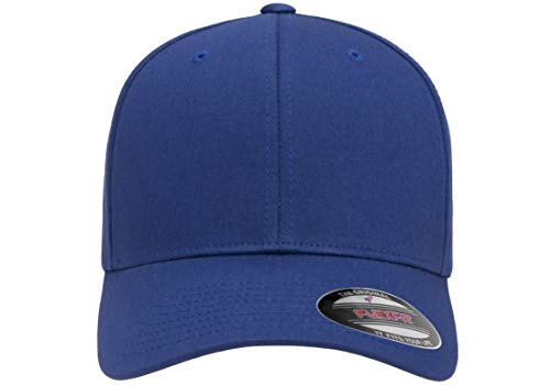 Flexfit/Yupoong Men's Cotton Twill Fitted Cap - color: Blue, size: Small-Medium