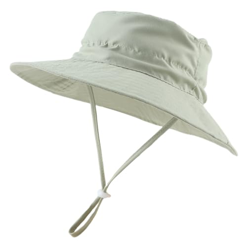 Peecabe Summer Baby Sun Hat for Boys Girls UPF 50+ Wide Brim Toddle Bucket Hat Adjustable Baby Beach Cap 0-8 Years - color: 1a-green, size: 2-8 Years
