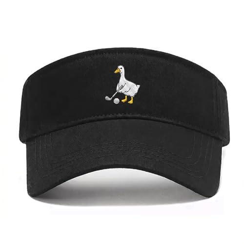 Embroidered Adjustable Sun Visor for Women Men Outdoor Golf Tennis - color: Funny Goose Golf