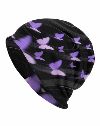 Unisex Stretch Knit Beanie Hat - color: Flying Butterfly