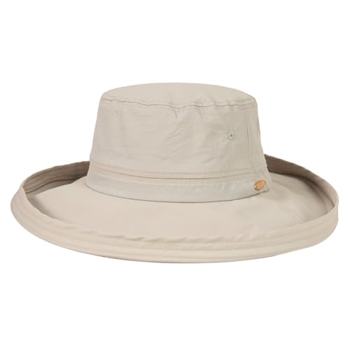 TOP-EX UVCoolix Women's UPF 50+ Wide Brim Cooling Sun Hat - color: Greige, size: Medium-Large