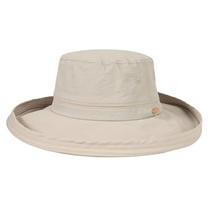 TOP-EX UVCoolix Women's UPF 50+ Wide Brim Cooling Sun Hat - color: Greige, size: Medium-Large