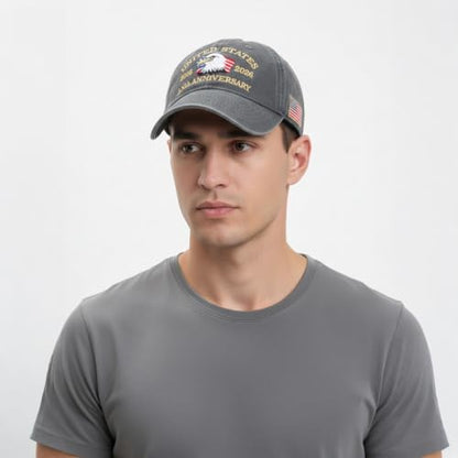 USA 250th Anniversary Baseball Cap Patriotic Embroidered American Hat - color: 1-gray