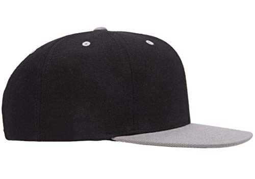 Flexfit Unisex Adult Yp Classics Premium Snapback Cap – 2-Tone - color: Black/Silver