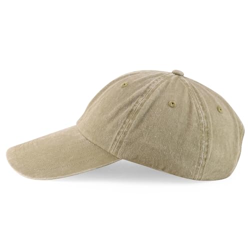 Armycrew XXL Oversize 4 Inch Long Bill Pigment Dyed Baseball Cap - color: Khaki, size: One Size