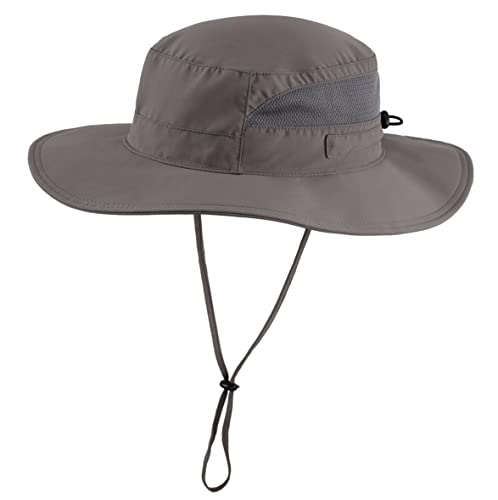 Connectyle Men's Breathable UPF 50+ Sun Hat Packable UV Protection Bucket Hat for Fishing Hiking Camping Safari Beach Golf - color: Deep Grey