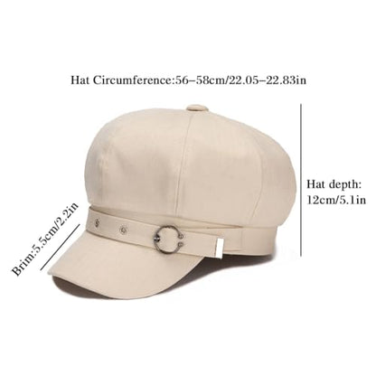 Newsboy Caps for Women Classic Beret Hats Autumn Winter Cap - color: C-beige