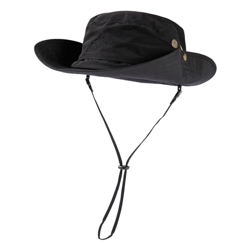 Comhats Waterproof UPF 50+ Wide Brim Sun Hat for Men Big Heads Oversized - color: 000702_black, size: X-Large-XX-Large