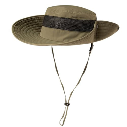 TOP-EX Oversized Waterproof Sun Hat for Big Heads with Wide Brim & Mesh - color: Army Green, size: Large-X-Large