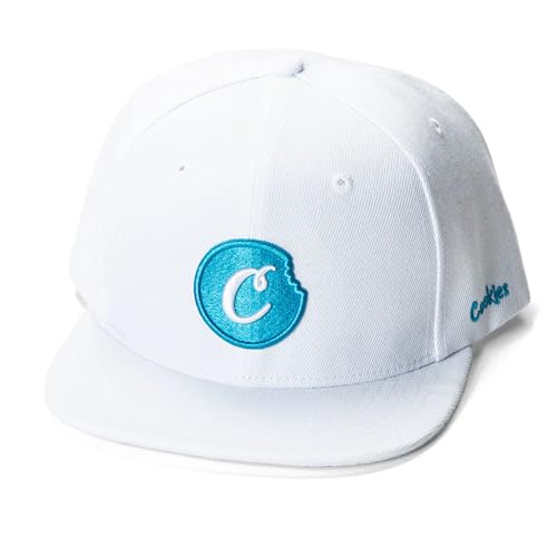 Cookies C-BITE Twill Snapback Cap, Embroidered Logo - color: White/ Cookies Blue