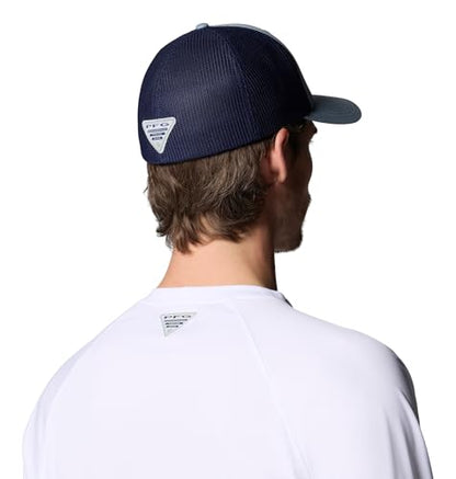 Columbia Unisex PFG Logo Mesh Ball Cap - color: Dockside Blue/Nocturnal/Marlin, size: Large-X-Large