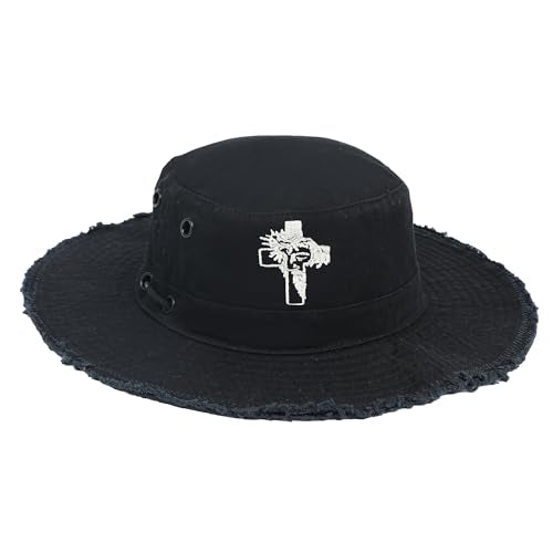 Bucket Hats Sun Hat UV Protection Packable Fishing Hats for Women Lightweight Hiking Hat - color: Jesus