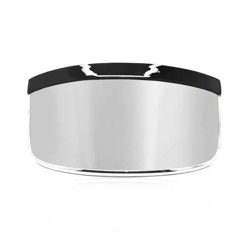 GloFX Mirror Futuristic Visor Sunglasses - Cyberpunk Full Face Shades, Perfect Rave Accessories for Festival Outfits