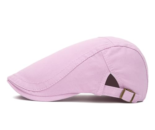 QHFHULV Newsboy Cap for Men Cotton Flat Gatsby Ivy Golf Cabbie Driving Hat - color: Light Yellow