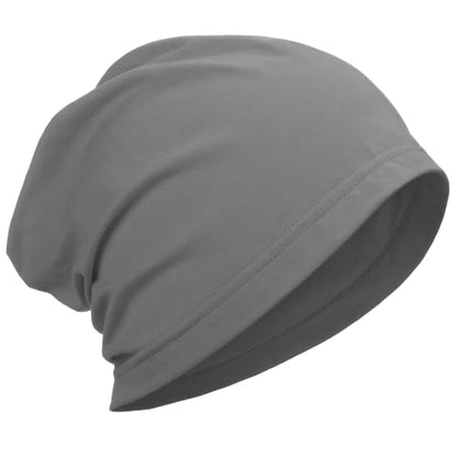 ROYBENS 100% Cotton Thin Slouchy Beanie Hat Women Men Lightweight Chemo Cap - color: 1pcs-dark Grey