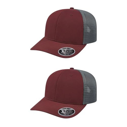 Cap America i8502 Flexfit 110 6-Panel Trucker Cap w/Adjustable Snapback - color: Maroon/Graphite