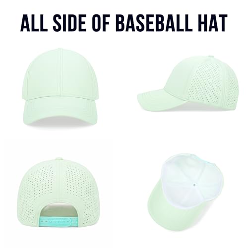 Quick Dry Baseball Cap Curved Brim Snapback Hat Mesh for Men Women - color: Lightgrey+aquagreen+lightblue