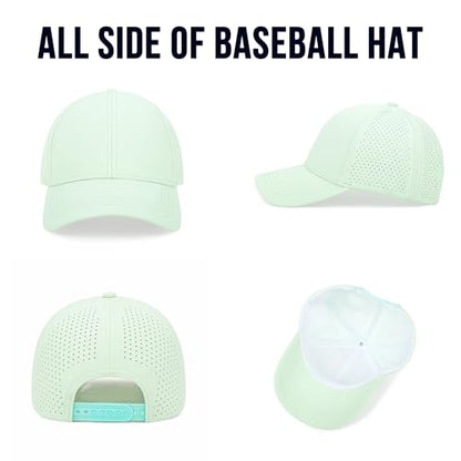 Quick Dry Baseball Cap Curved Brim Snapback Hat Mesh for Men Women - color: Lightgrey+aquagreen+lightblue