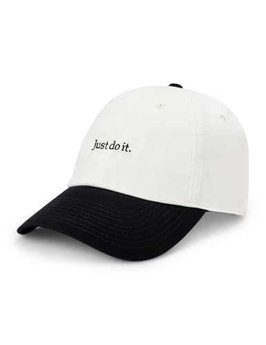 Nike Unisex Adult Club Unstructured Just Do It Cap Hat | Mens and Womens - color: Sail/Black/Black, size: One Size