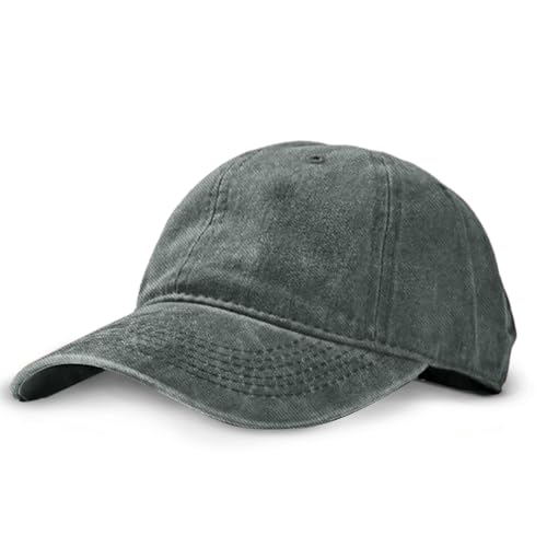 Unisex Vintage Washed Baseball Cap | Low Profile Soft Top Unstructured Cotton Baseball Cap | Adjustable Size Vintage Buckle - color: A05- Army Green