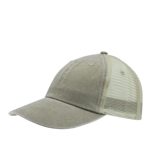 Vintage Washed Soft Mesh Cotton Adjustable Baseball Cap - color: Khaki