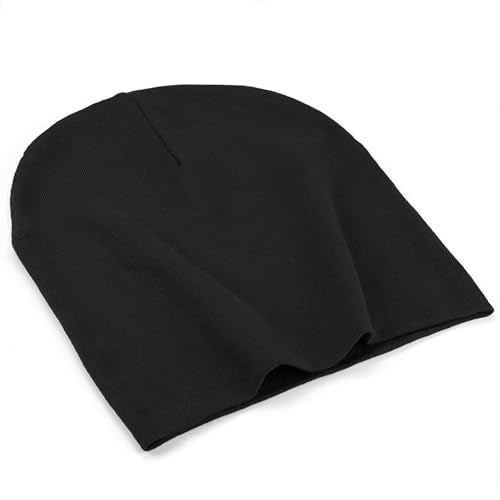 ROYBENS Thin 100% Cotton Beanie for Men Women Lightweight Slouchy Chemo Hat - color: 1pcs-black