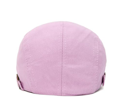 QHFHULV Newsboy Cap for Men Cotton Flat Gatsby Ivy Golf Cabbie Driving Hat - color: Pink