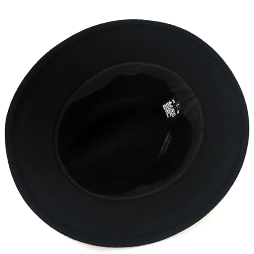 Men's Wool Fedora Hats Women Felt Bowler Derby Hat with Feather - color: Bow-black, size: Large