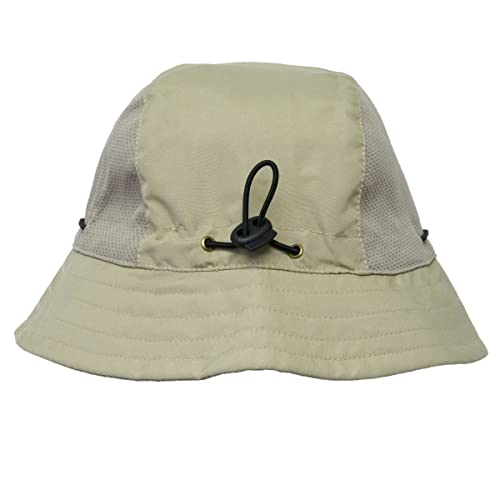 BUILTCOOL Adult Mesh Panel Bucket Cap – Boonie Hat for Fishing, Camping, and Kayaking - color: Khaki, size: Small-Medium