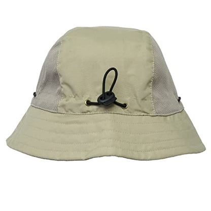 BUILTCOOL Adult Mesh Panel Bucket Cap – Boonie Hat for Fishing, Camping, and Kayaking - color: Khaki, size: Large-X-Large
