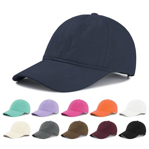American Trends Women's Cotton Baseball Cap Soft Unstructured Plain Dad Hat - color: Navy