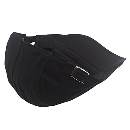 Quanhaigou Men's Cotton Flat Ivy Gatsby Newsboy Driving Hat Adjustable Irish Cabbie Ivy Driving Hunting Cap - color: Black