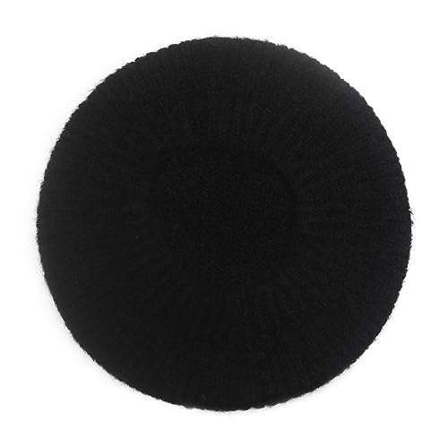 ZLYC Women French Beret Hat Winter Knitted Stretchable Beret Artist Cap - color: Plain Black