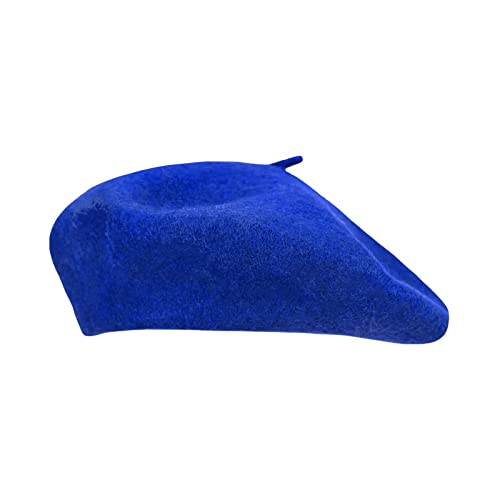 Gllutt Women Wool Beret Hat French Style Solid Color - color: Jewelry Blue