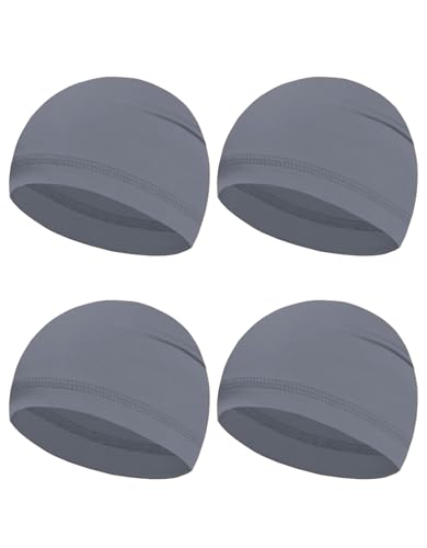 Sweat Wicking Skull Caps Cooling Helmet Liner Hat Running Beanie Cycling Skullcap Sleeping Cap for Men Women - color: Grey Sets