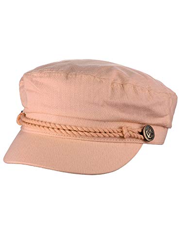 NYFASHION101 Unisex 100% Cotton Greek Fisherman Sailor Fiddler Driver Cap Hat - color: Indi Pink