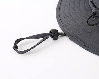 Kids Sun Protection Hat Quick Dry Adjustable Wide Brim Bucket Hat for Boys Girls Summer Fishing Hiking - color: Grey