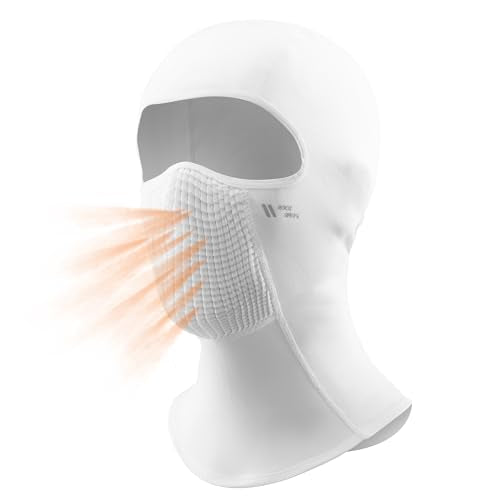 ROCKBROS Fleece Breathable Balaclava Ski Mask for Men Women Windproof - color: White