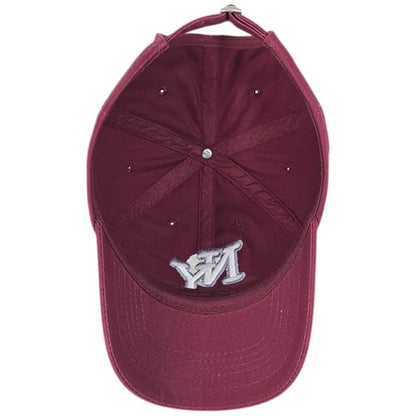 NY 3D Embroidered Dad Hat - New York Baseball Cap - color: Burgundy - White