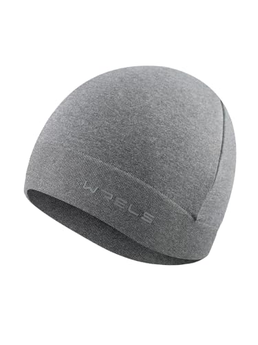 WRELS Winter hat Running Skull Cap Breathable Helmet Liner Cycling Beanie Sweat Wicking Hockey Head Caps for Men Women - color: Grey*1