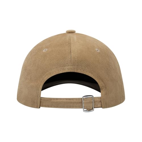 TOPTIE Suede Baseball Cap Hat, Adjustable 6 Panel Structured - color: Khaki
