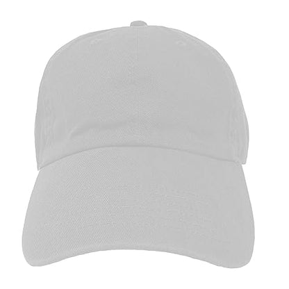 Glory Max 100% Cotton Baseball Cap Classic Plain Low Profile Golf Dad Hat Buckle Adjustable - color: White