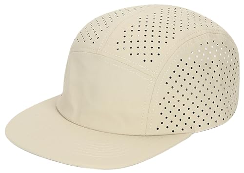 COOLSOME Five Panels Hat Basic Daily Wear Breathable Mesh Airy Quick Dry Cap - color: Laser Mesh|khaki L 60-62cm